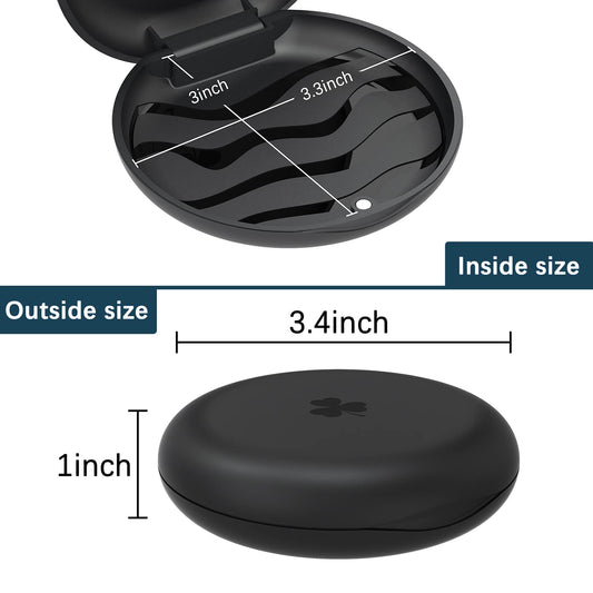 2-Pack Slim Aligner and Retainer Case - Compatible with Invisalign, Mouth Guards, Orthodontic Appliances, Teeth Braces, and Night Guards - Black Storage Holder