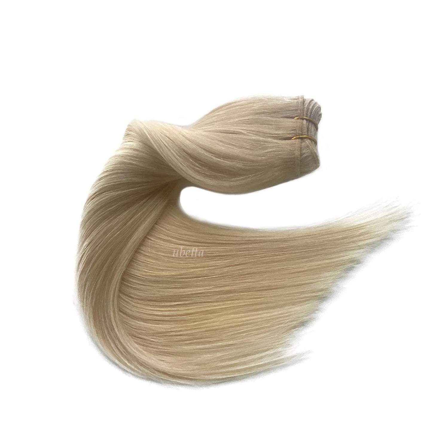 Real Human Hair Extensions - 100G Blonde Hand-Tied Weft, 20 Inches for Women