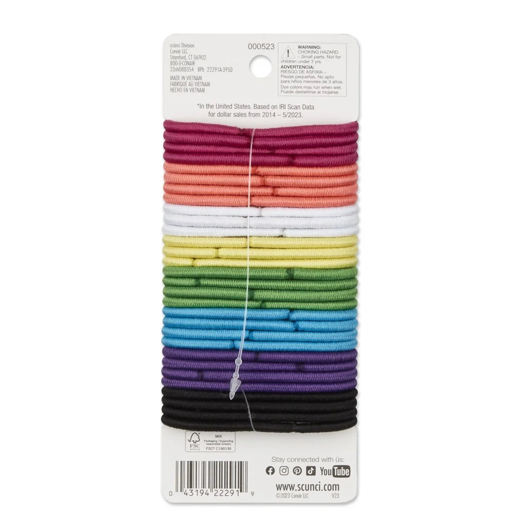 No Damage Elastic Ponytail Hair Ties, Multicolor, 30 Count
