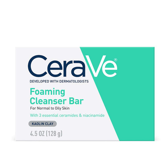 Foaming Cleanser Bar - Soap-Free Body and Face Cleanser for Oily Skin, Fragrance-Free, 4.5 Ounces